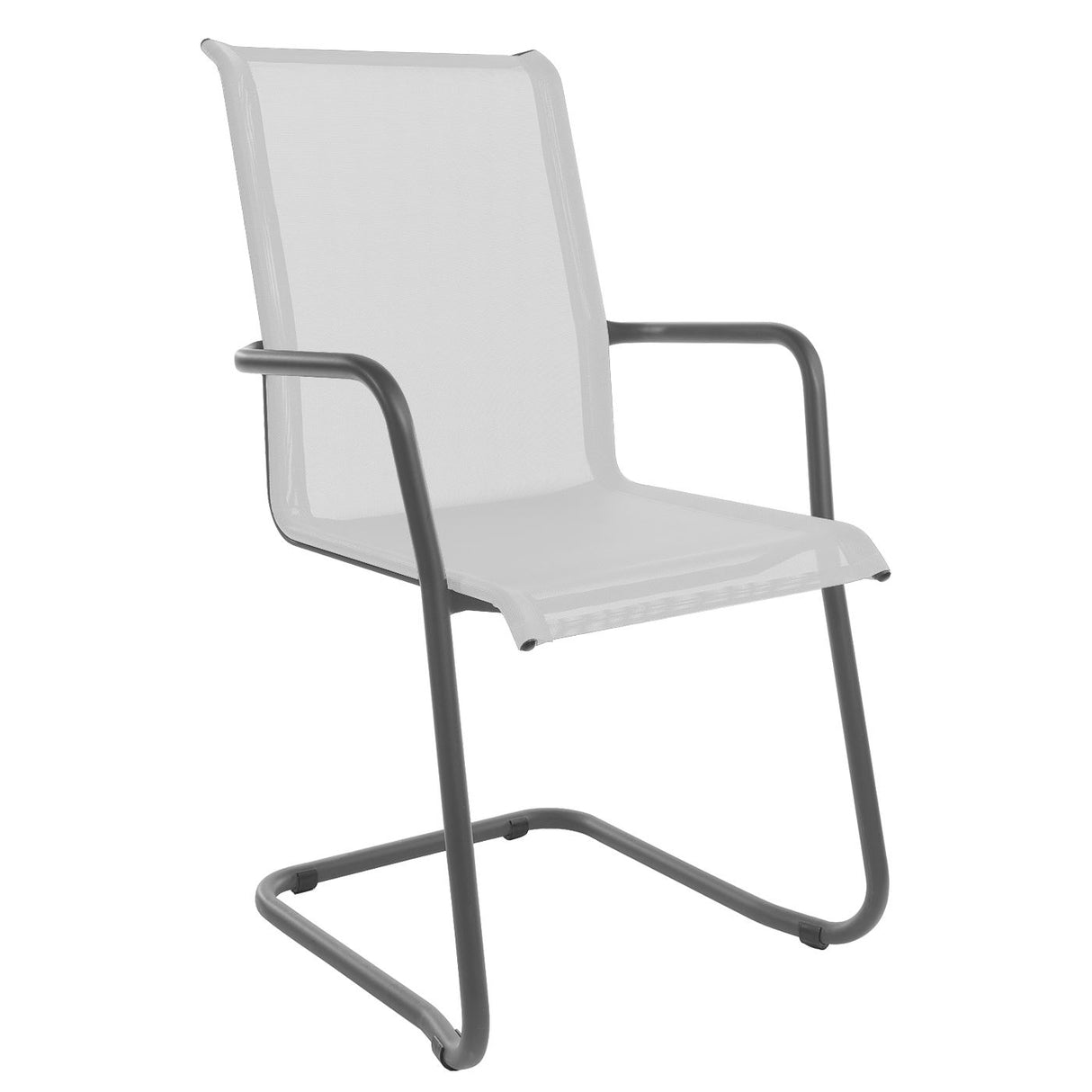 Schaffner Locarno Fauteuil Cantilever empilable Graphite 73 Blanc 90