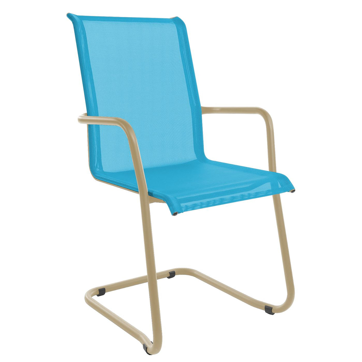Schaffner Locarno Fauteuil Cantilever empilable Marron Pastel 83 Turquoise 58