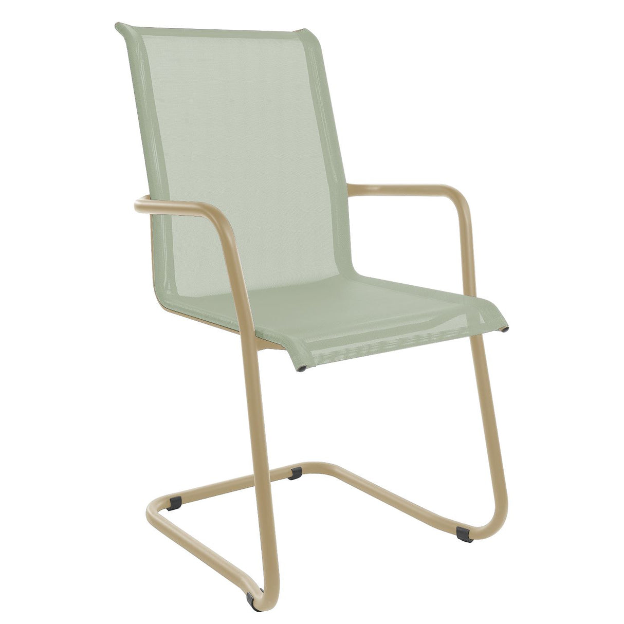Schaffner Locarno Fauteuil Cantilever empilable Marron Pastel 83 Vert Crème 26