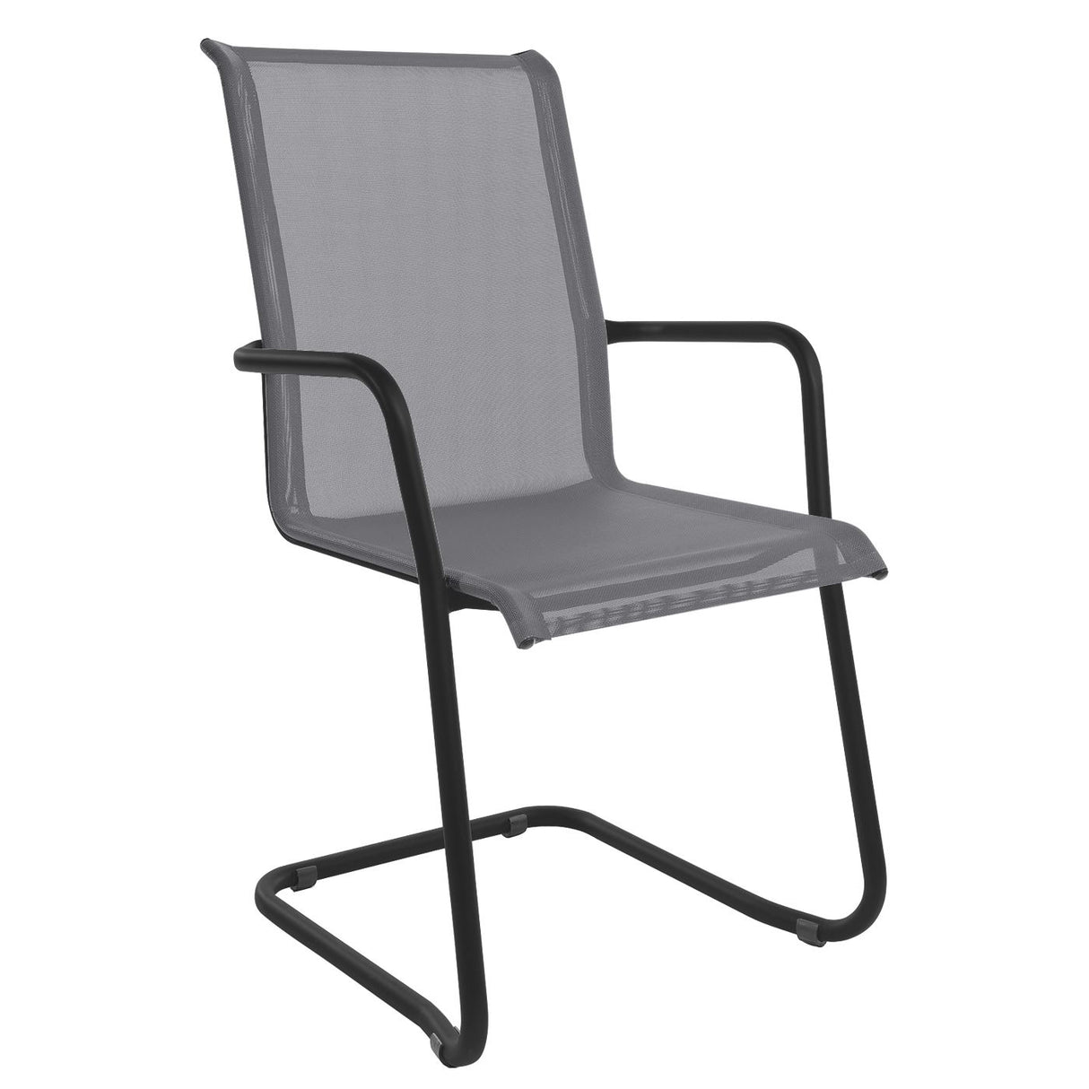 Schaffner Locarno Fauteuil Cantilever empilable Noir 91 Gris 20
