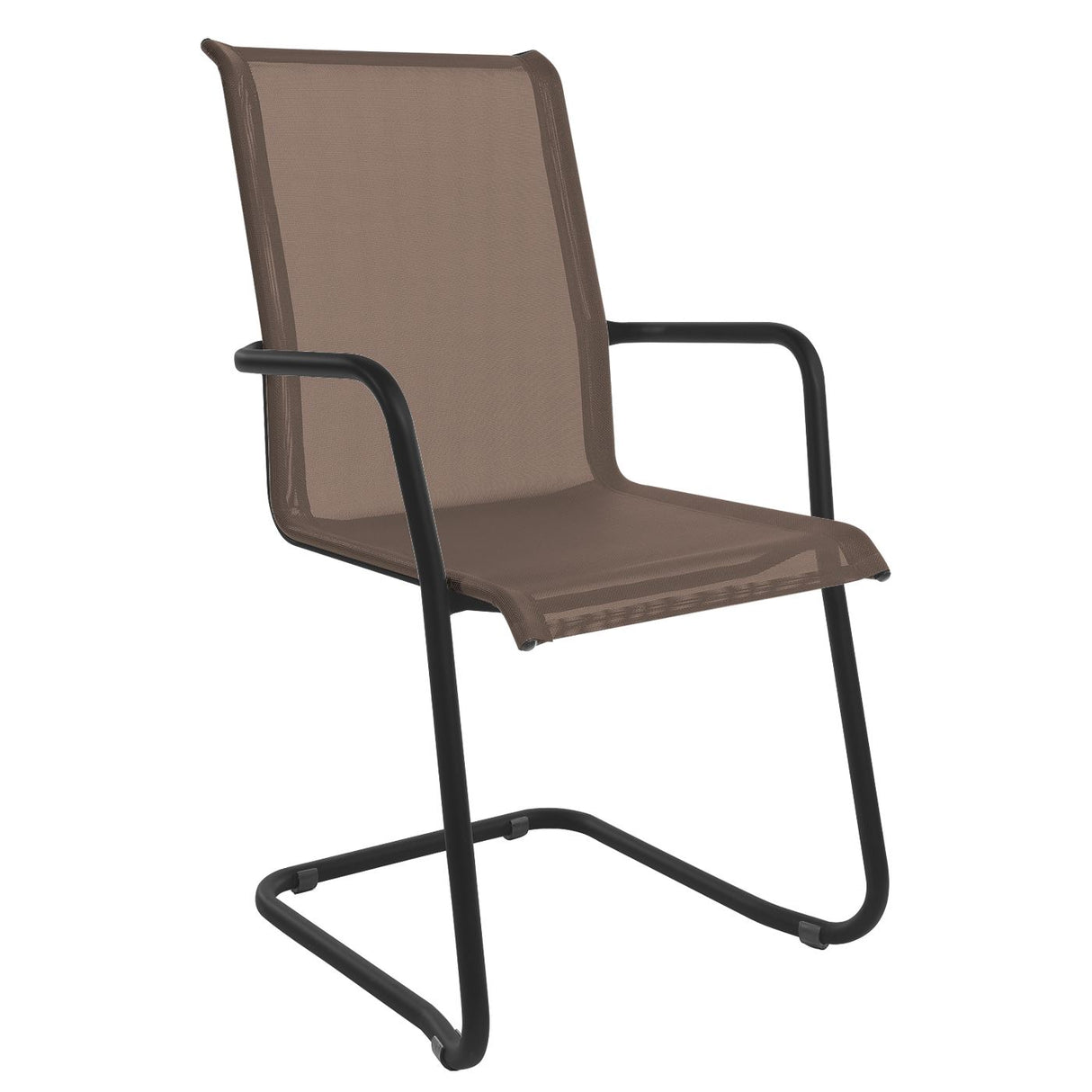 Schaffner Locarno Fauteuil Cantilever empilable Noir 91 Marron 82