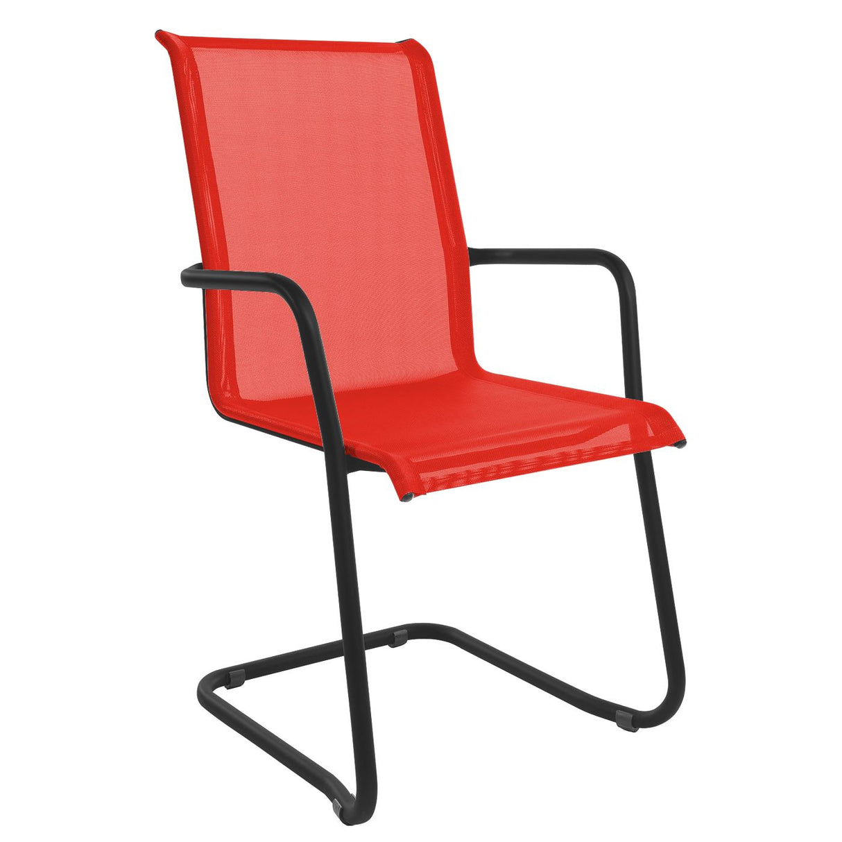 Schaffner Locarno Fauteuil Cantilever empilable Noir 91 Rouge 30