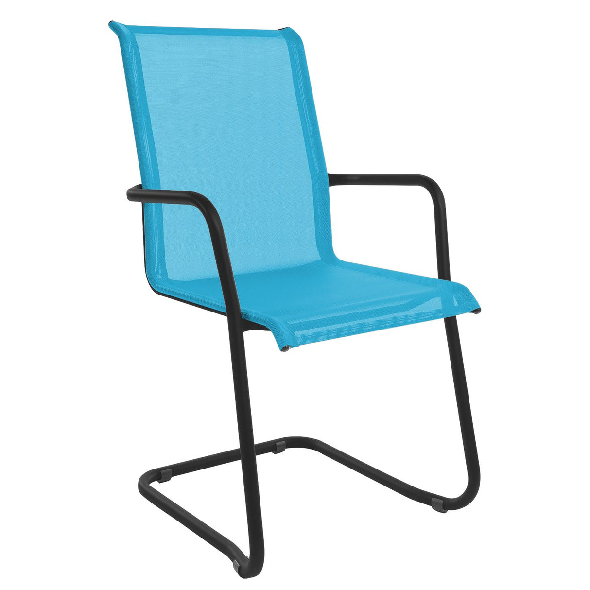 Schaffner Locarno Fauteuil Cantilever empilable Noir 91 Turquoise 58