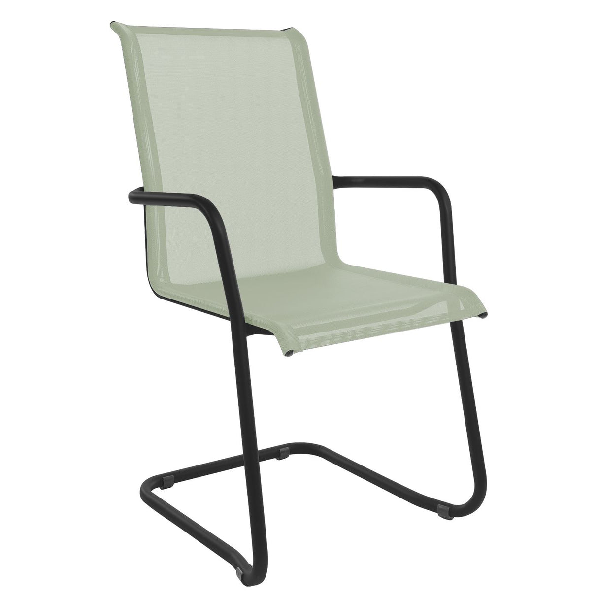 Schaffner Locarno Fauteuil Cantilever empilable Noir 91 Vert Crème 26