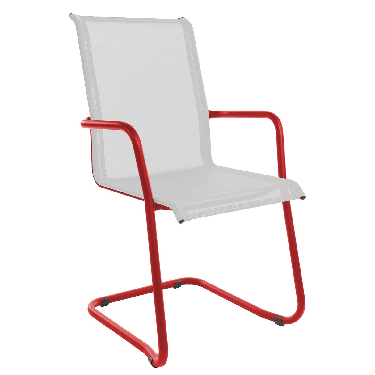 Schaffner Locarno Fauteuil Cantilever empilable Rouge 30 Blanc 90