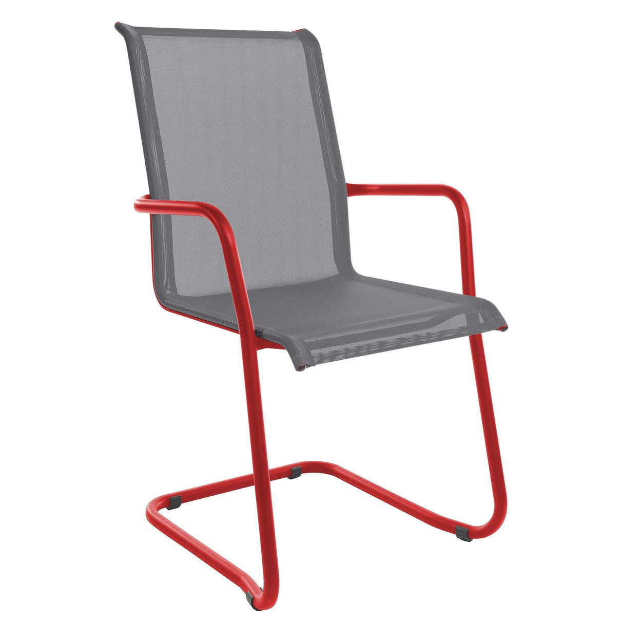 Schaffner Locarno Fauteuil Cantilever empilable Rouge 30 Gris 20