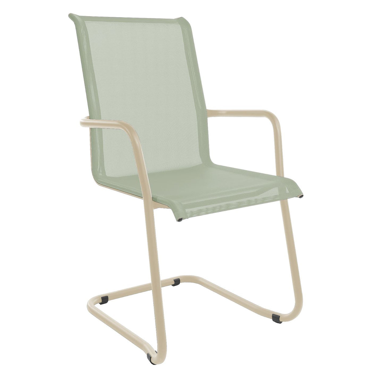 Schaffner Locarno Fauteuil Cantilever empilable Sable Pastel 15 Vert Crème 26
