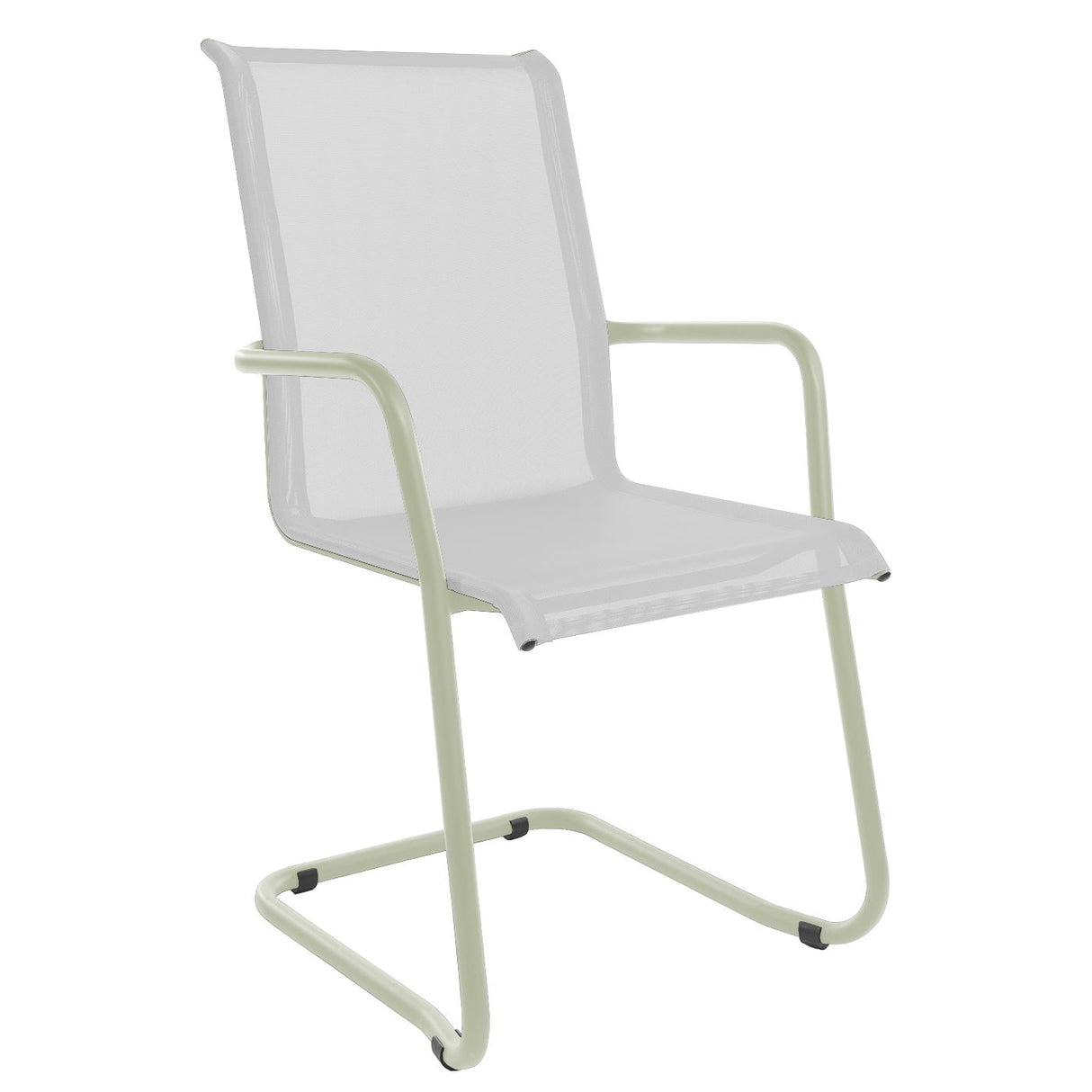 Schaffner Locarno Fauteuil Cantilever empilable Vert pastel 64 Blanc 90