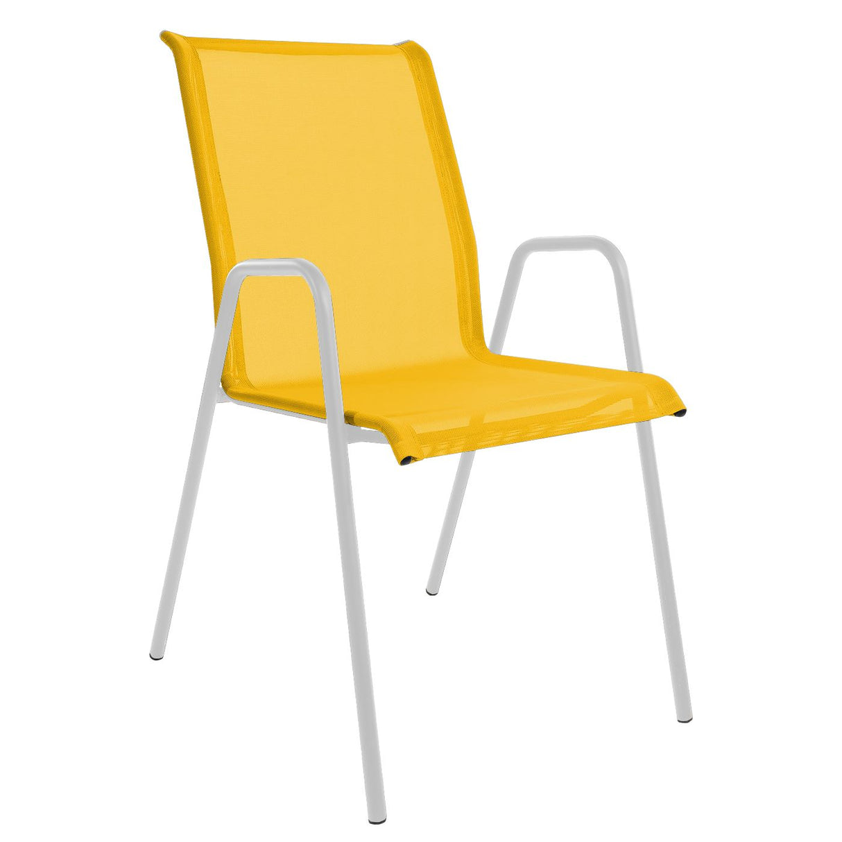 Schaffner Locarno Fauteuil repas empilable Blanc 90 Jaune 11