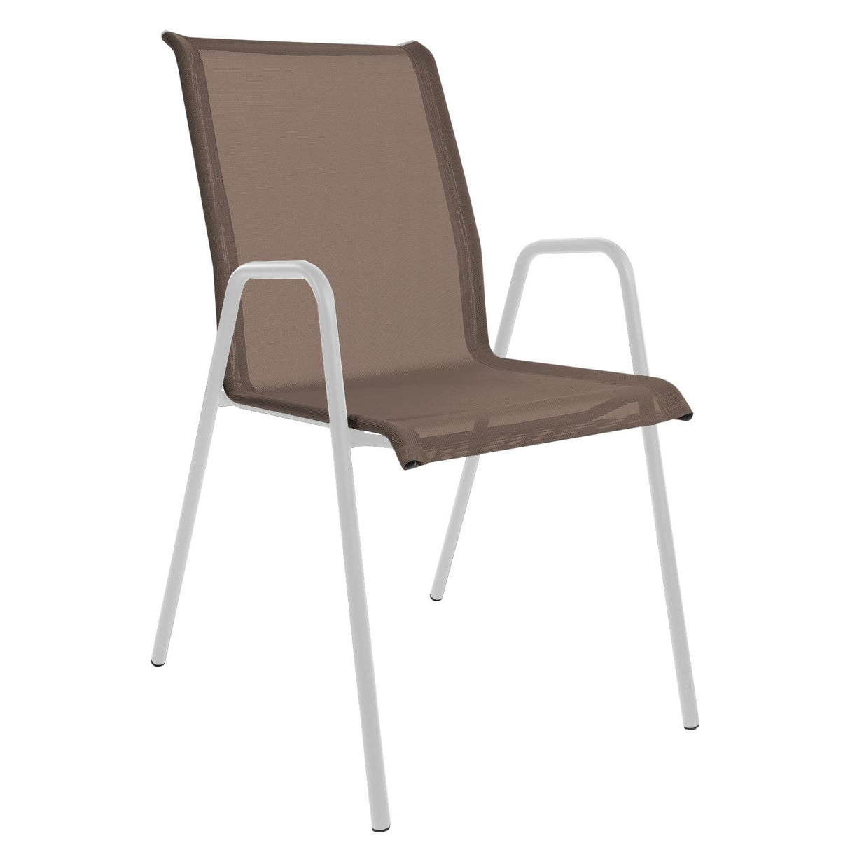 Schaffner Locarno Fauteuil repas empilable Blanc 90 Marron 82