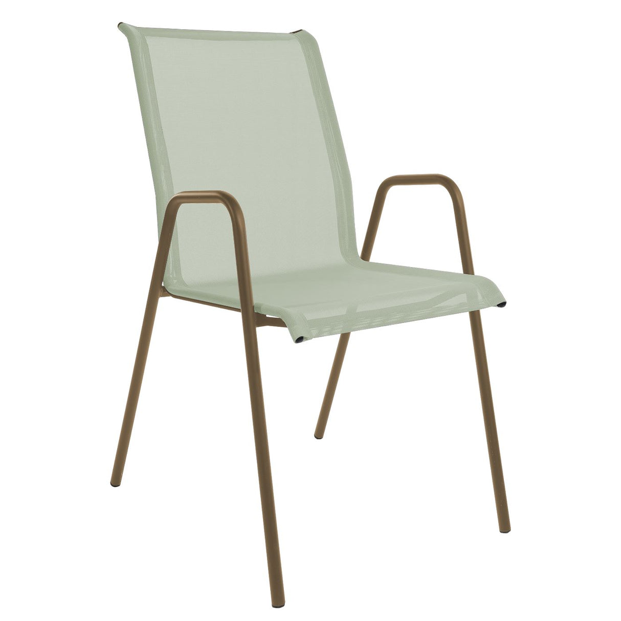 Schaffner Locarno Fauteuil repas empilable Champagne 85 Vert Crème 26