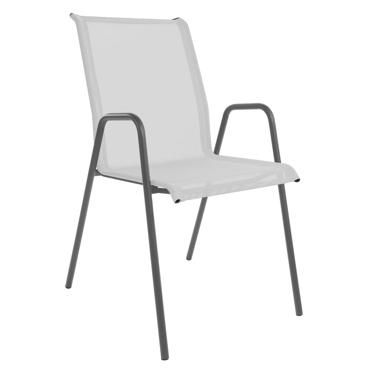 Schaffner Locarno Fauteuil repas empilable Graphite 73 Blanc 90