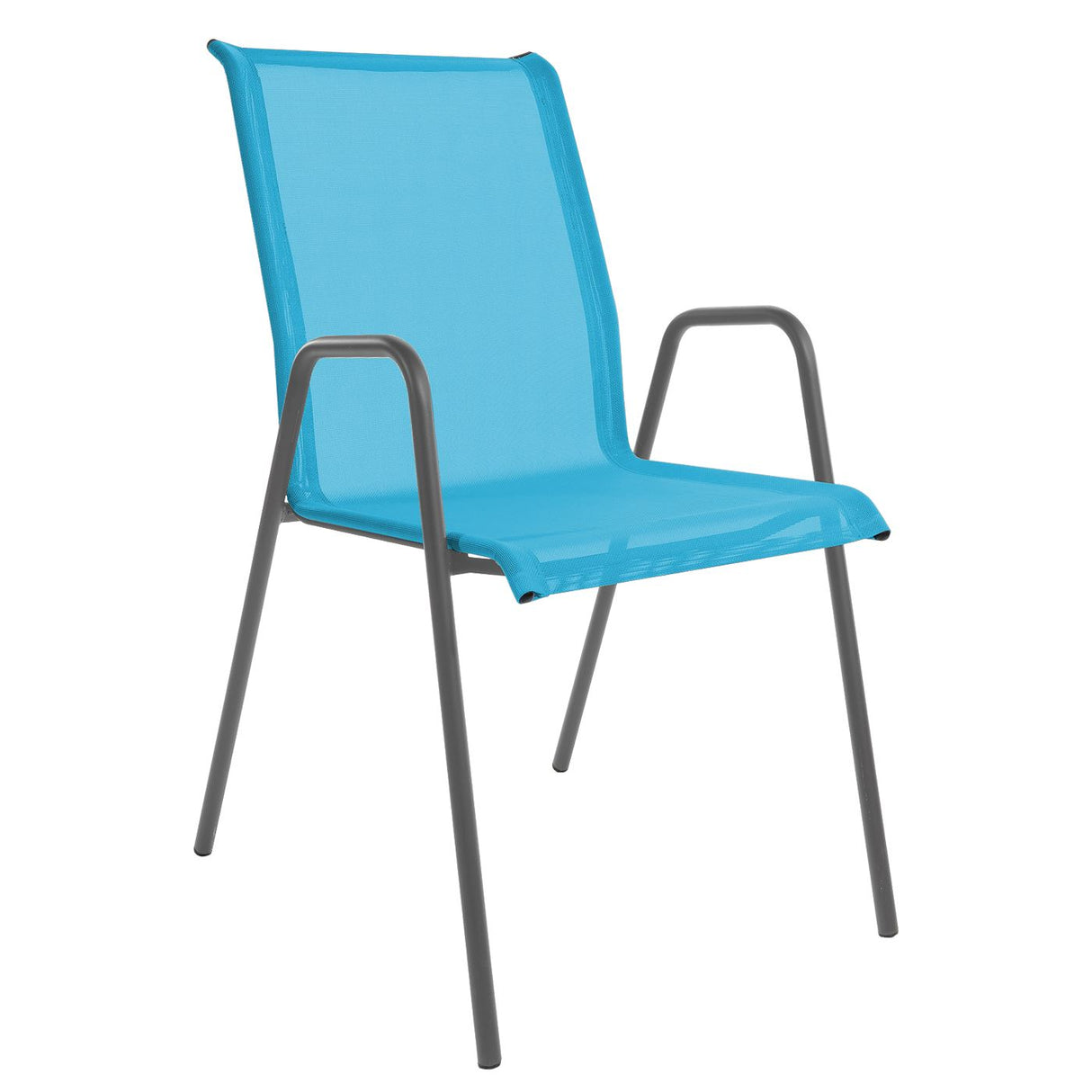 Schaffner Locarno Fauteuil repas empilable Graphite 73 Turquoise 58