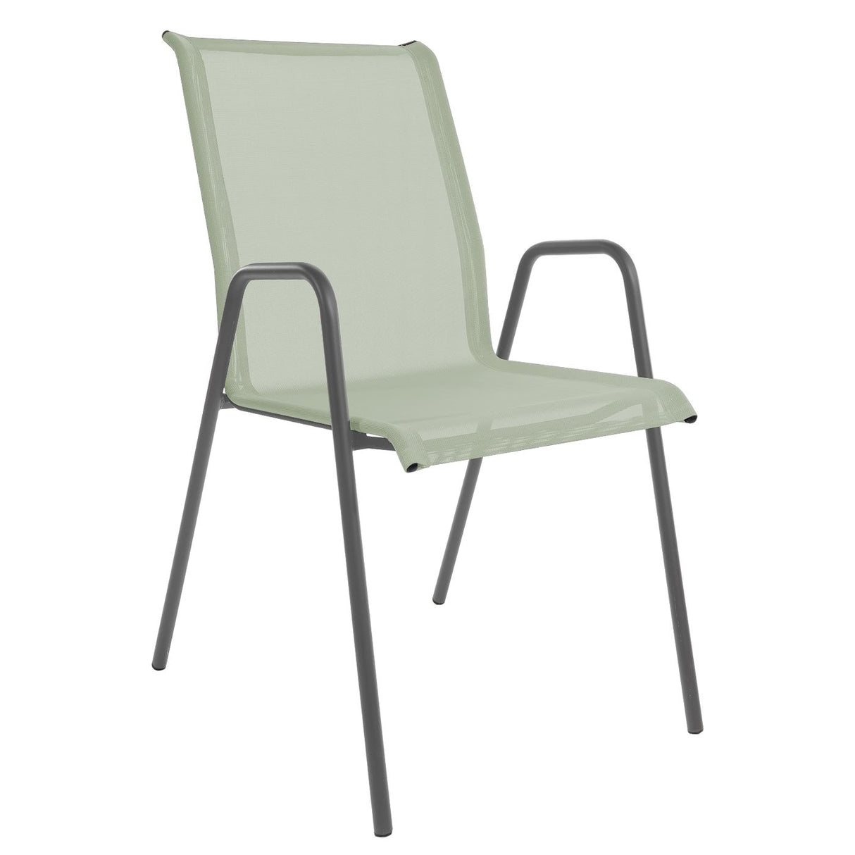 Schaffner Locarno Fauteuil repas empilable Graphite 73 Vert Crème 26