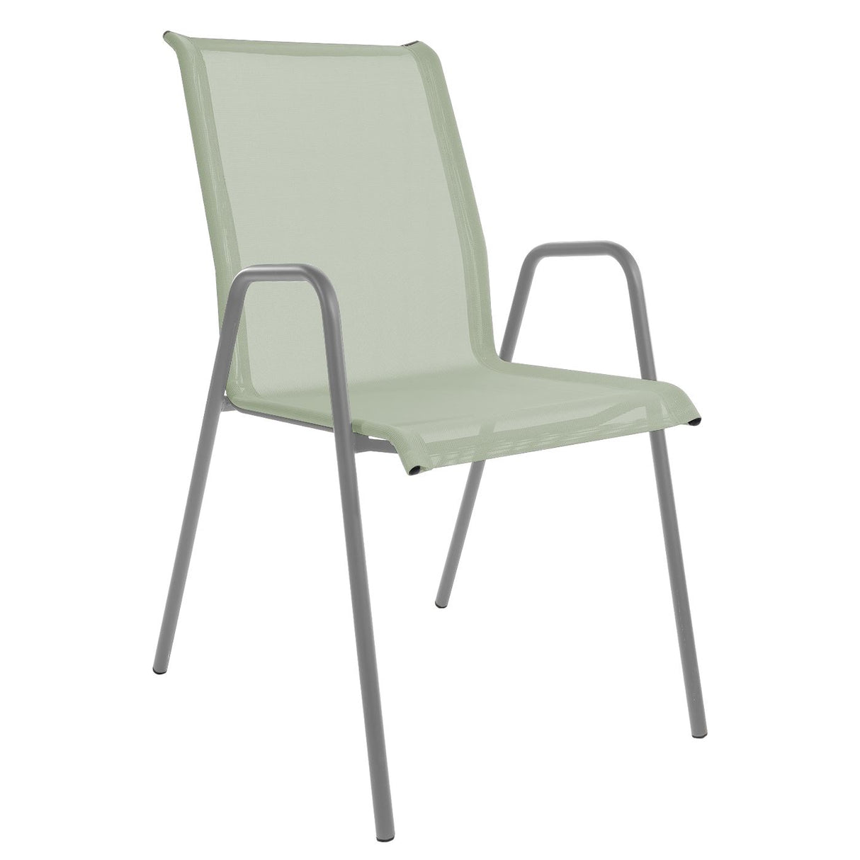 Schaffner Locarno Fauteuil repas empilable Gris Argent 78 Vert Crème 26