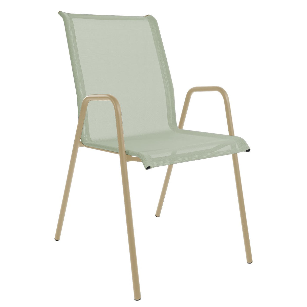 Schaffner Locarno Fauteuil repas empilable Marron Pastel 83 Vert Crème 26