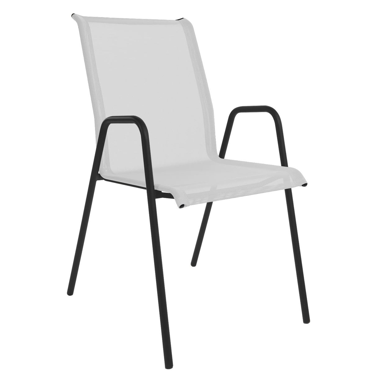 Schaffner Locarno Fauteuil repas empilable Noir 91 Blanc 90