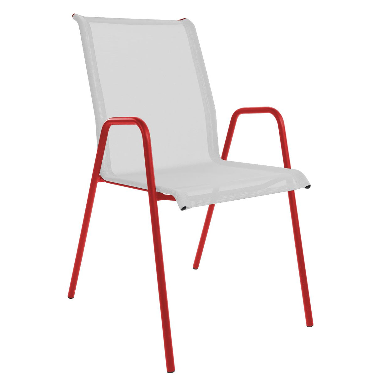 Schaffner Locarno Fauteuil repas empilable Rouge 30 Blanc 90