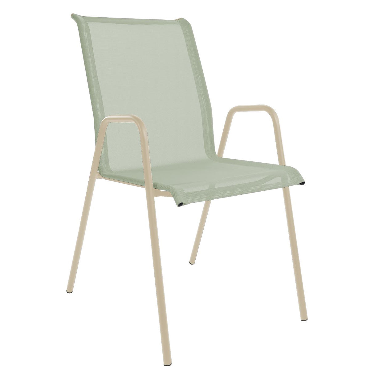 Schaffner Locarno Fauteuil repas empilable Sable Pastel 15 Vert Crème 26