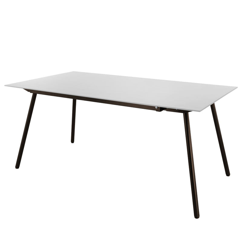Schaffner Locarno table repas 160x90cm Moka 88 Blanc 90 