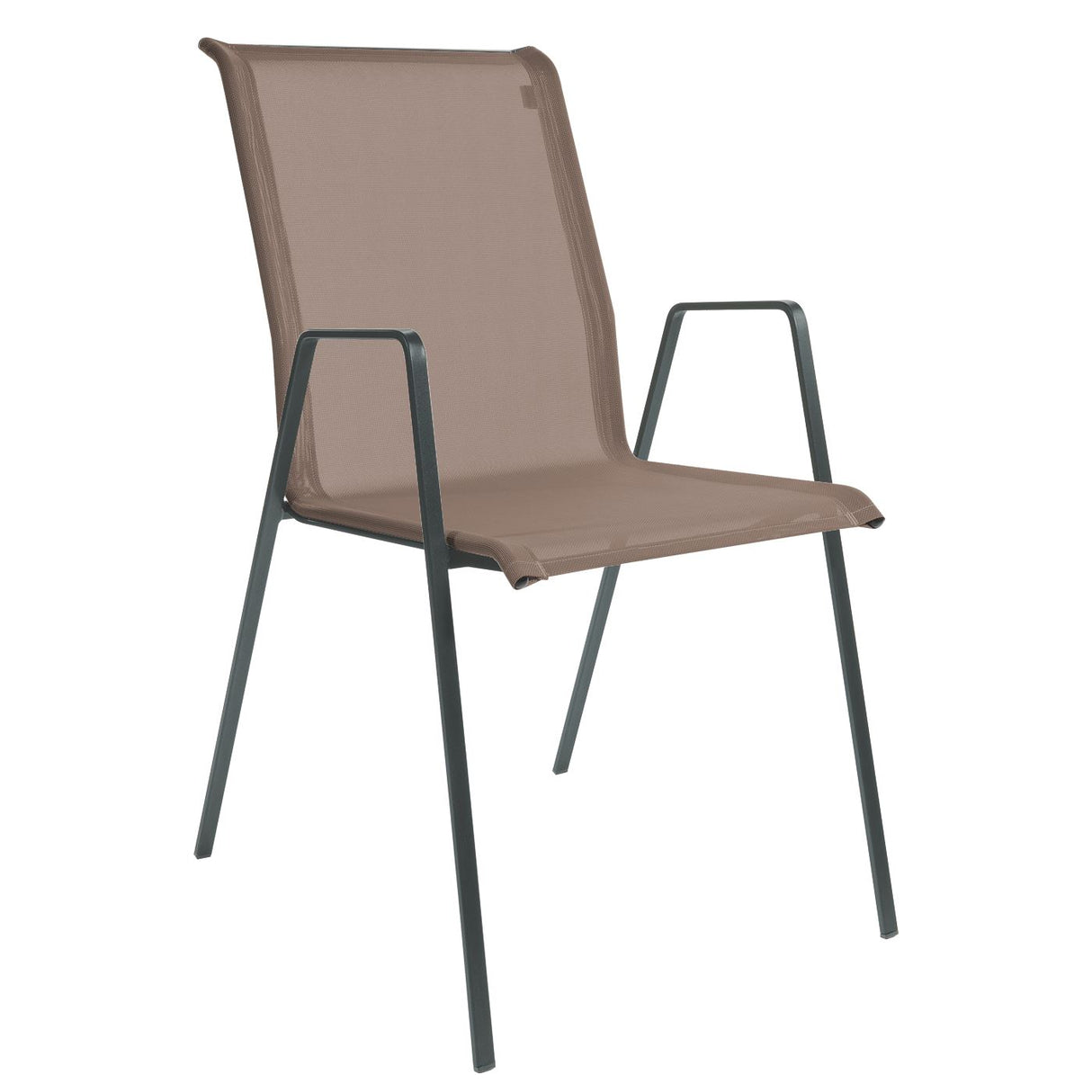 Schaffner Luzern Fauteuil repas empilable Anthracite 77 Marron 82