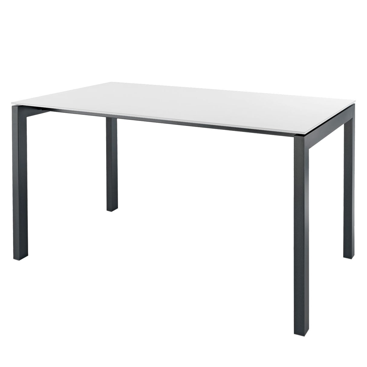 Schaffner Luzern table repas 140x80cm Anthracite 77 Blanc 90