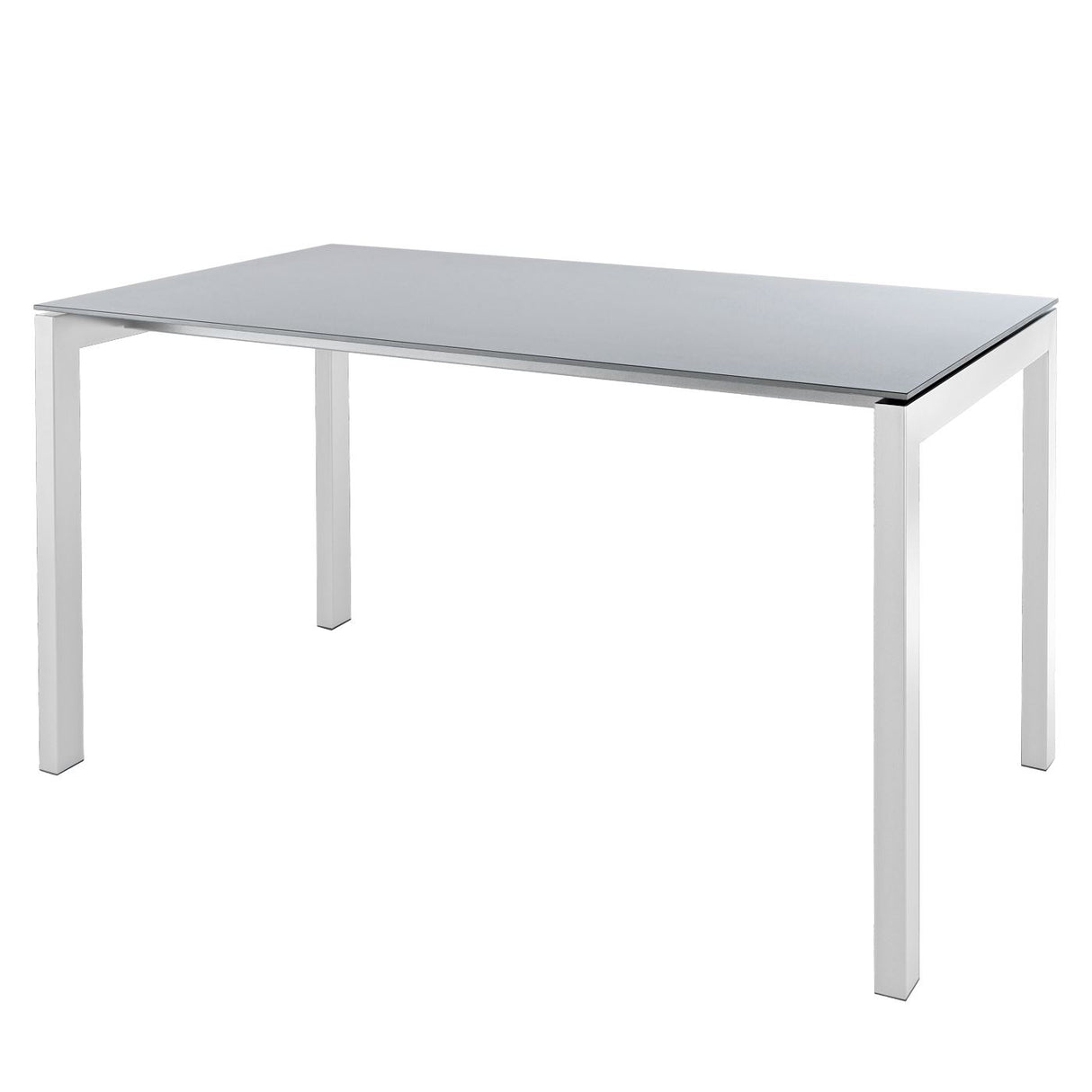 Schaffner Luzern table repas 140x80cm Blanc 90 Gris Argent 78