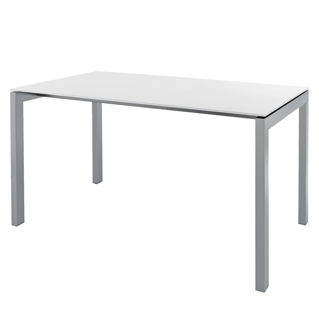 Schaffner Luzern table repas 140x80cm Gris argent 78 Blanc 90