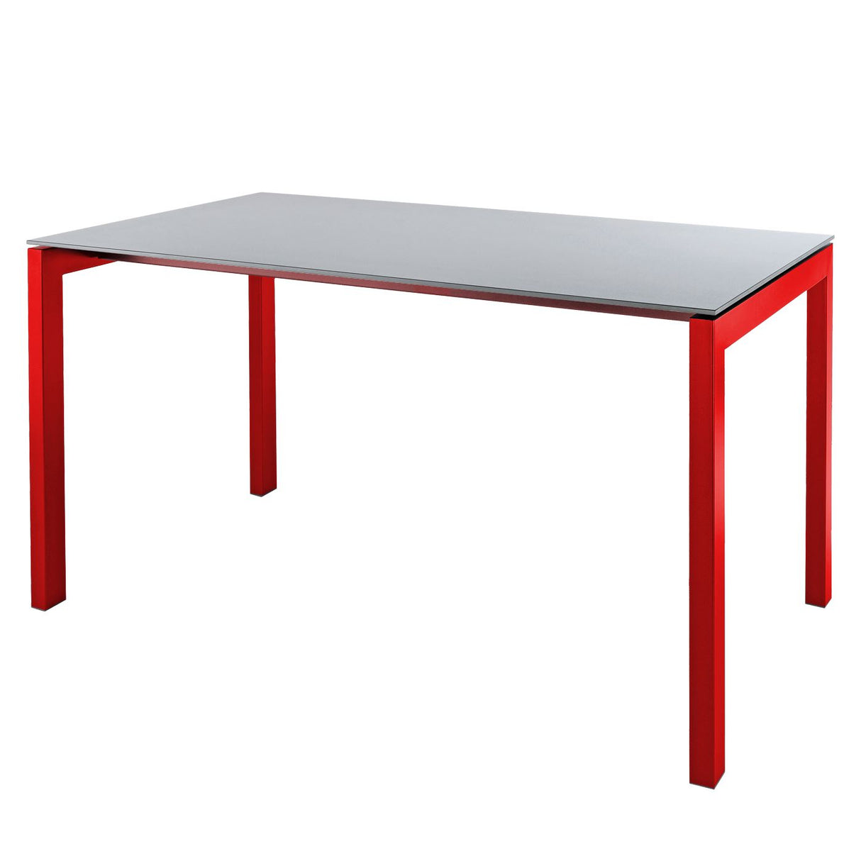 Schaffner Luzern table repas 140x80cm Rouge 30 Gris Argent 78