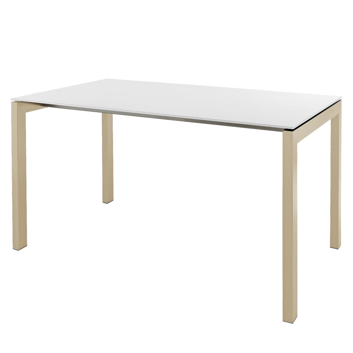 Schaffner Luzern table repas 140x80cm Sable Pastel 15 Blanc 90