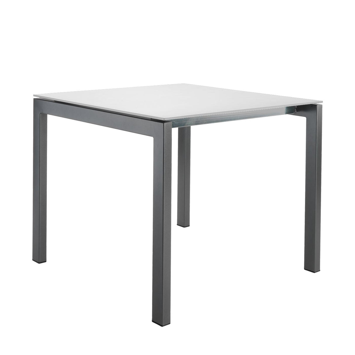 Schaffner Luzern table repas 80x80cm Graphite 73 Blanc 90