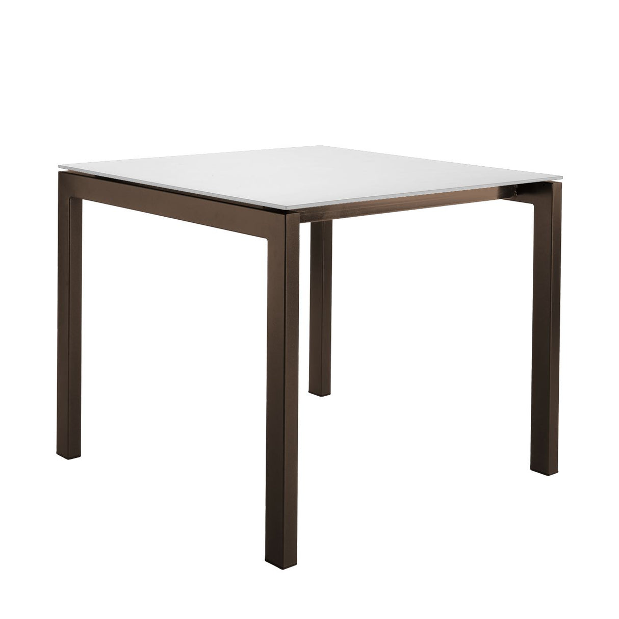 Schaffner Luzern table repas 80x80cm Moka 88 Blanc 90