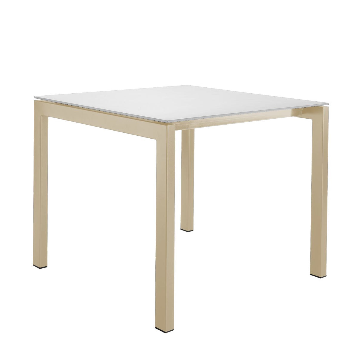 Schaffner Luzern table repas 80x80cm Sable Pastel 15 Blanc 90