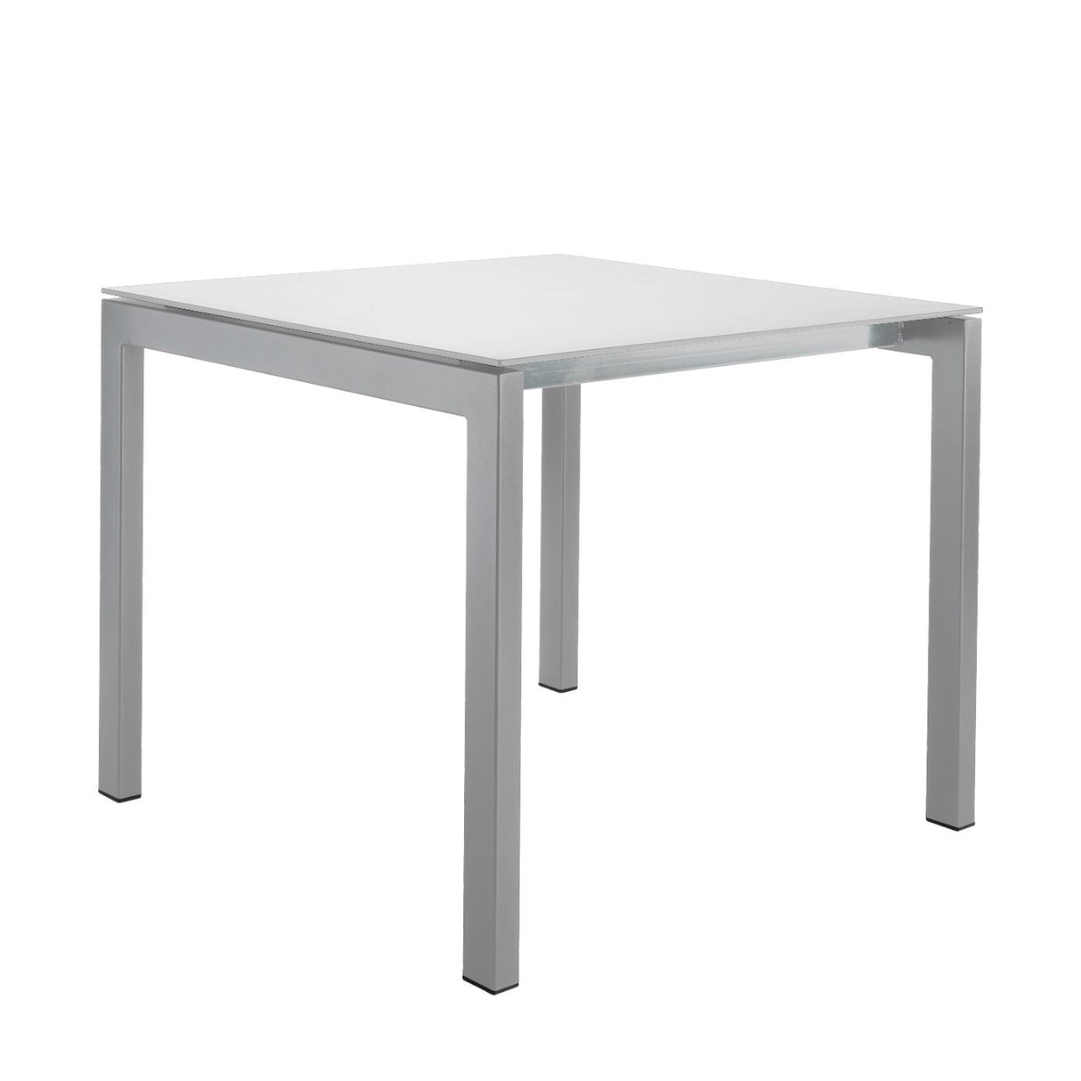 Schaffner Luzern table repas 90x90cm Gris argent 78 Blanc 90