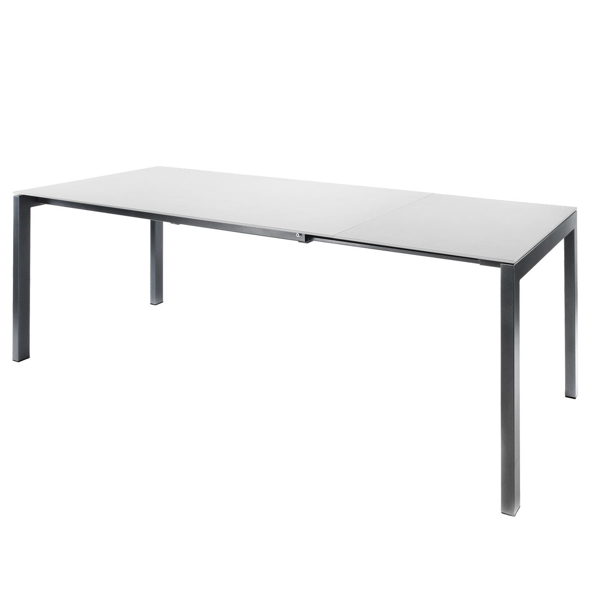 Schaffner Luzern table repas extensible 140/200x80cm Anthracite 77 Blanc 90