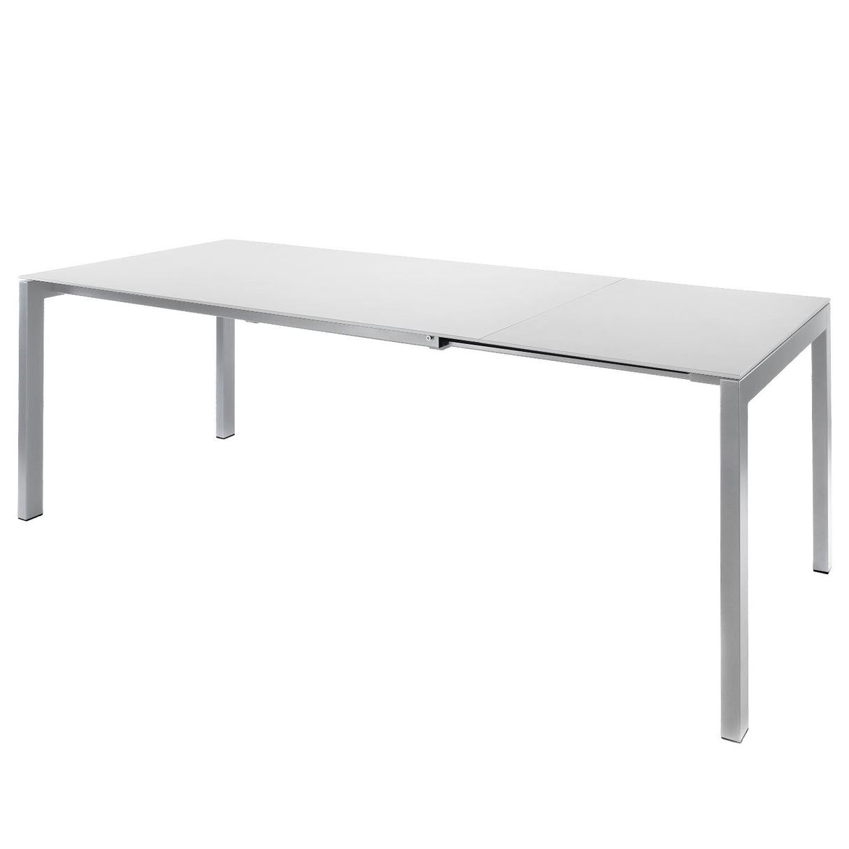 Schaffner Luzern table repas extensible 140/200x80cm Gris argent 78 Blanc 90