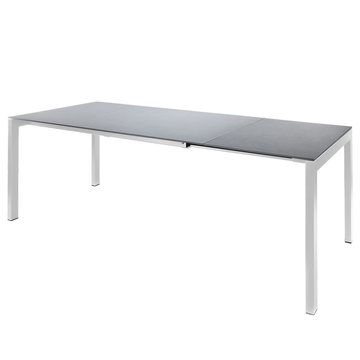 Schaffner Luzern table repas extensible 160/220x90cm Blanc 90 Gris Argent 78
