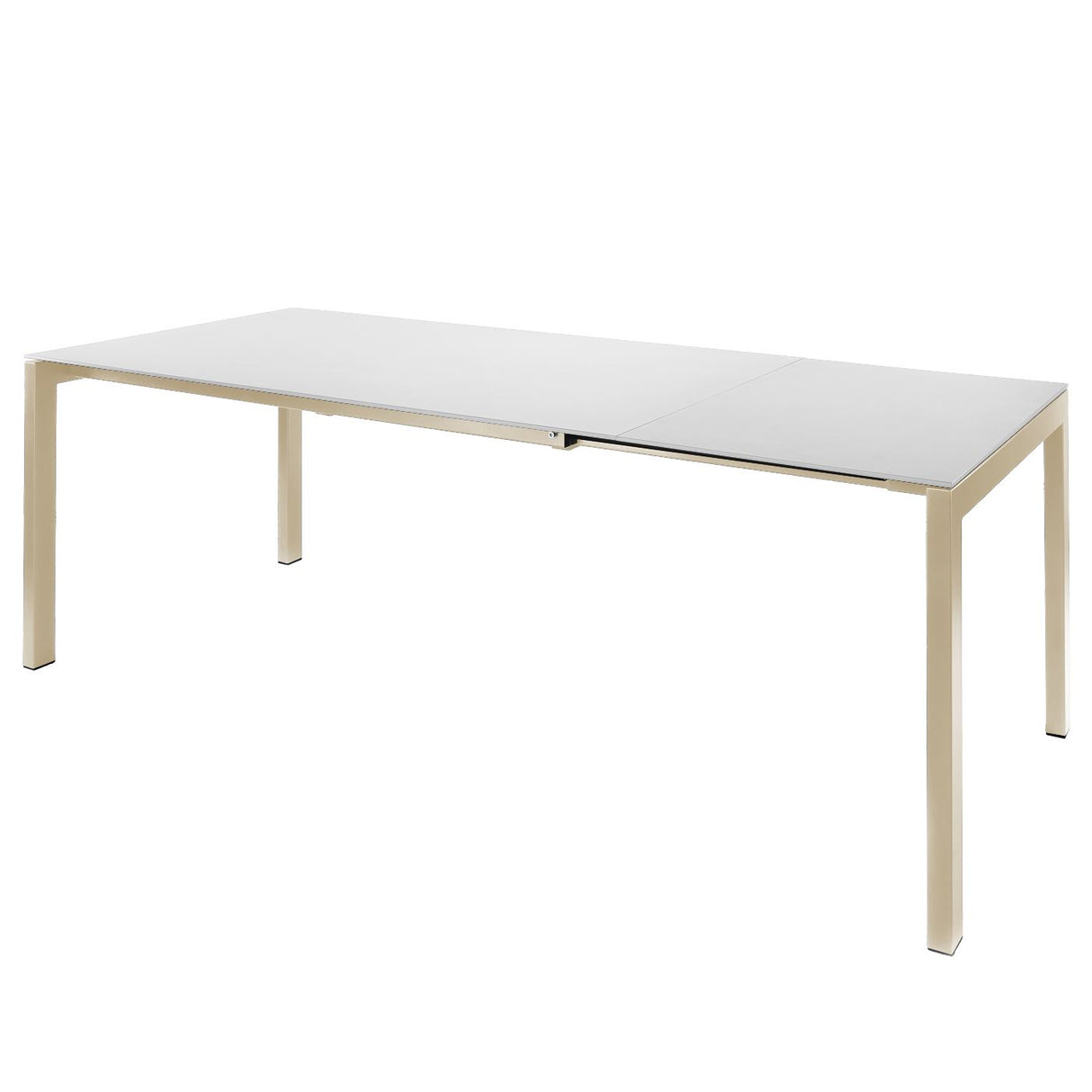 Schaffner Luzern table repas extensible 160/220x90cm Sable Pastel 15 Blanc 90