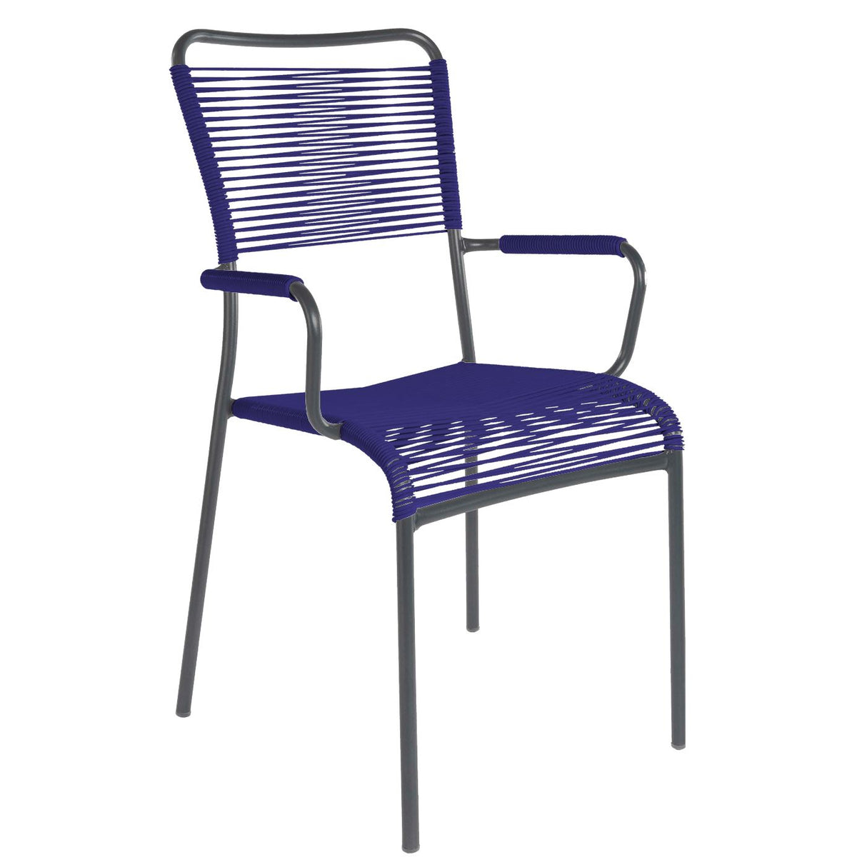 Schaffner Mendrisio Fauteuil repas Spaghetti Antracite 77 Bleu 53