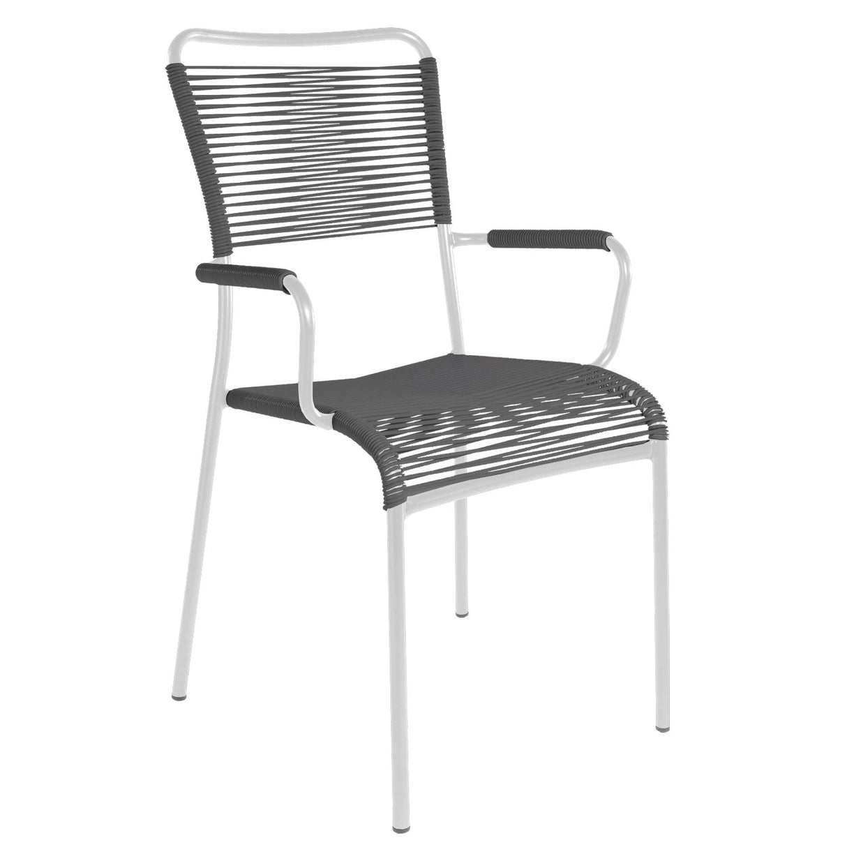 Schaffner Mendrisio Fauteuil repas Spaghetti Blanc 90 Anthracite 77