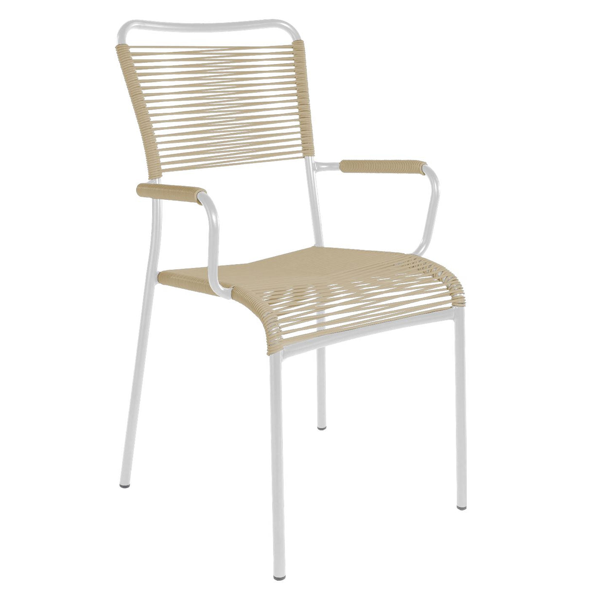 Schaffner Mendrisio Fauteuil repas Spaghetti Blanc 90 Marron pastel 83