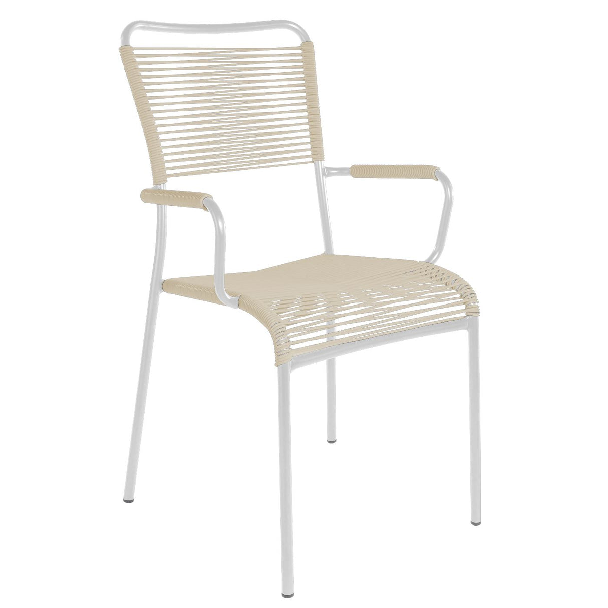Schaffner Mendrisio Fauteuil repas Spaghetti Blanc 90 Sable pastel 15