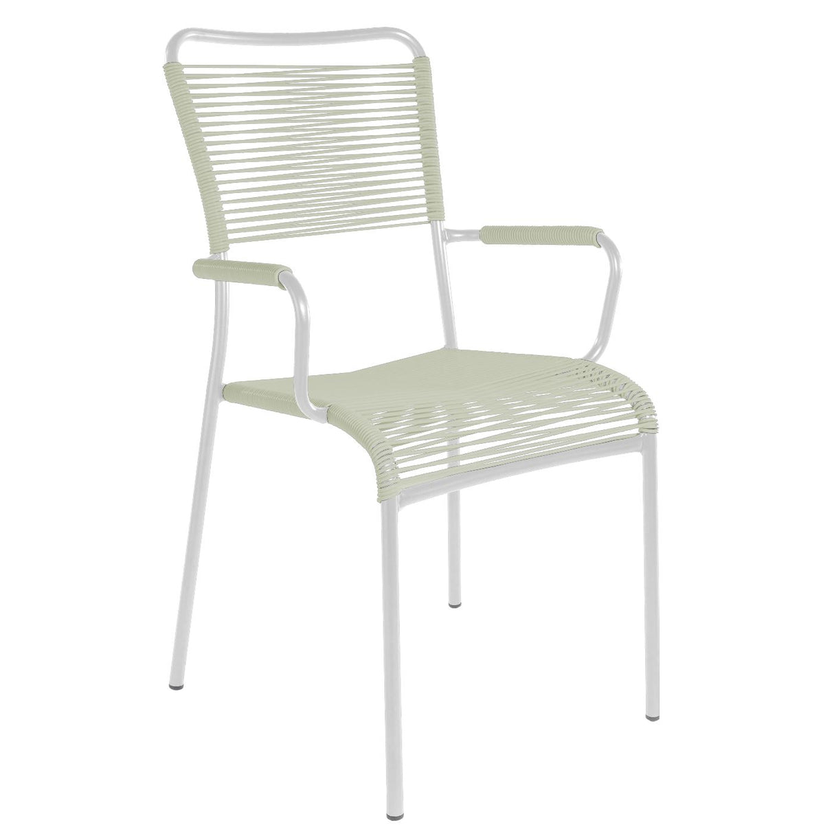 Schaffner Mendrisio Fauteuil repas Spaghetti Blanc 90 Vert pastel 64