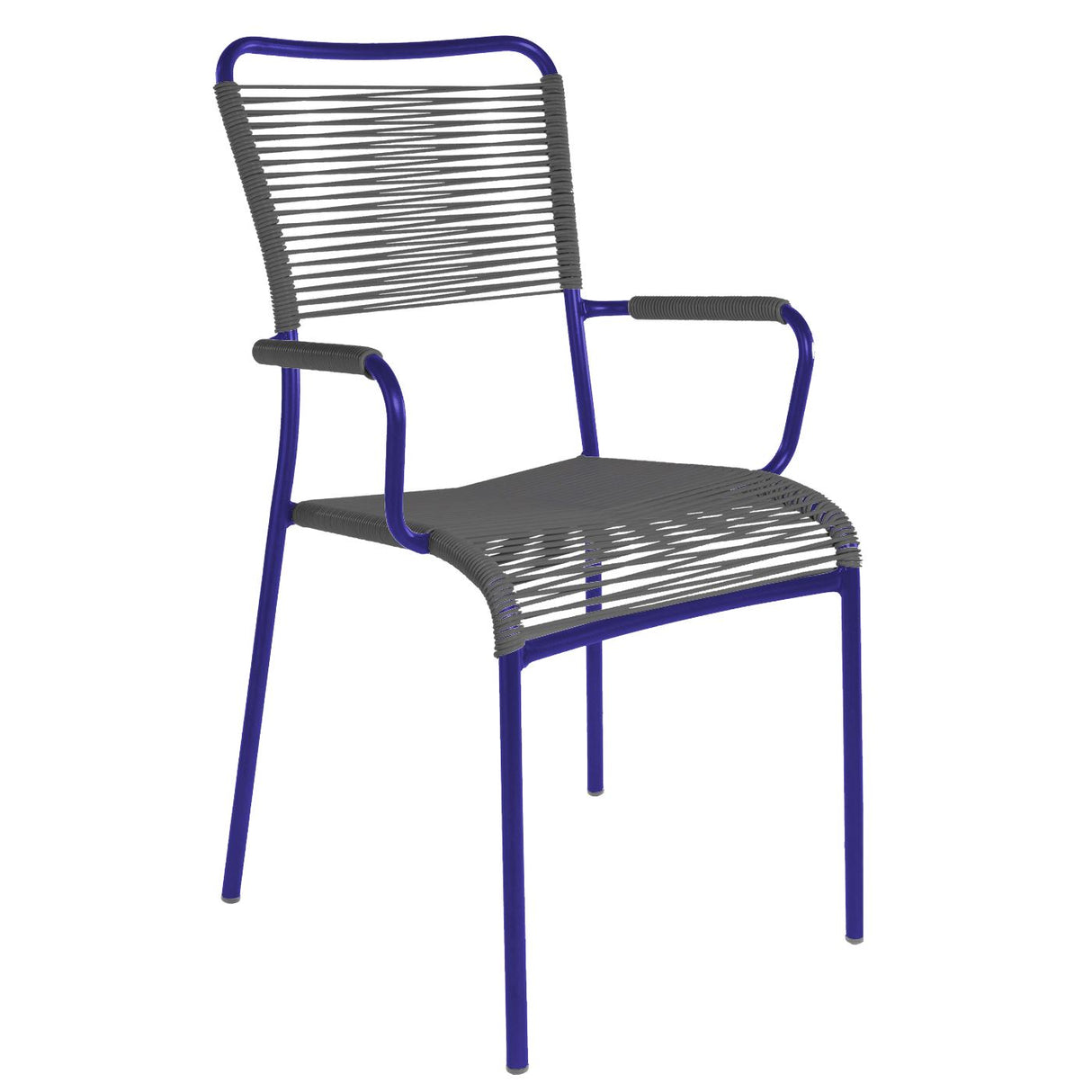 Schaffner Mendrisio Fauteuil repas Spaghetti Bleu 53 Anthracite 77