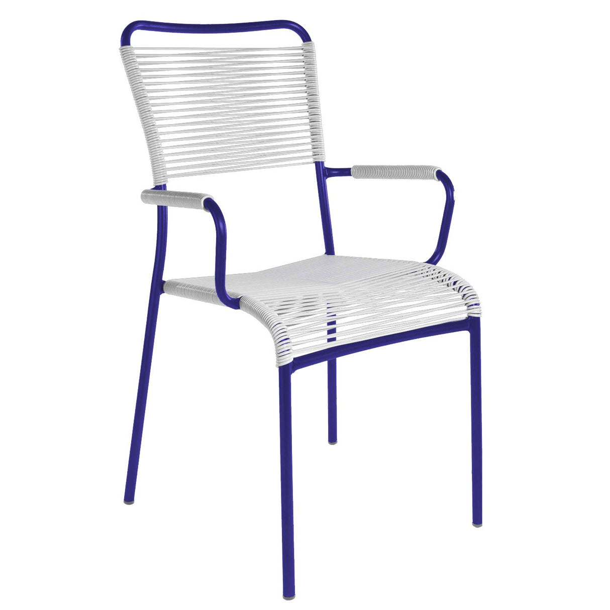 Schaffner Mendrisio Fauteuil repas Spaghetti Bleu 53 Blanc 90