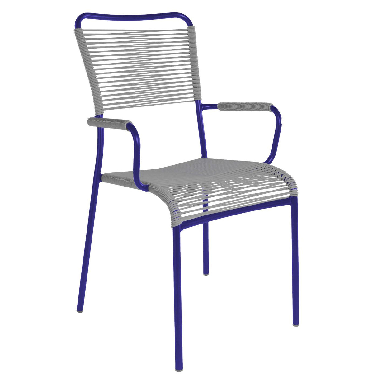 Schaffner Mendrisio Fauteuil repas Spaghetti Bleu 53 Gris Argent 78
