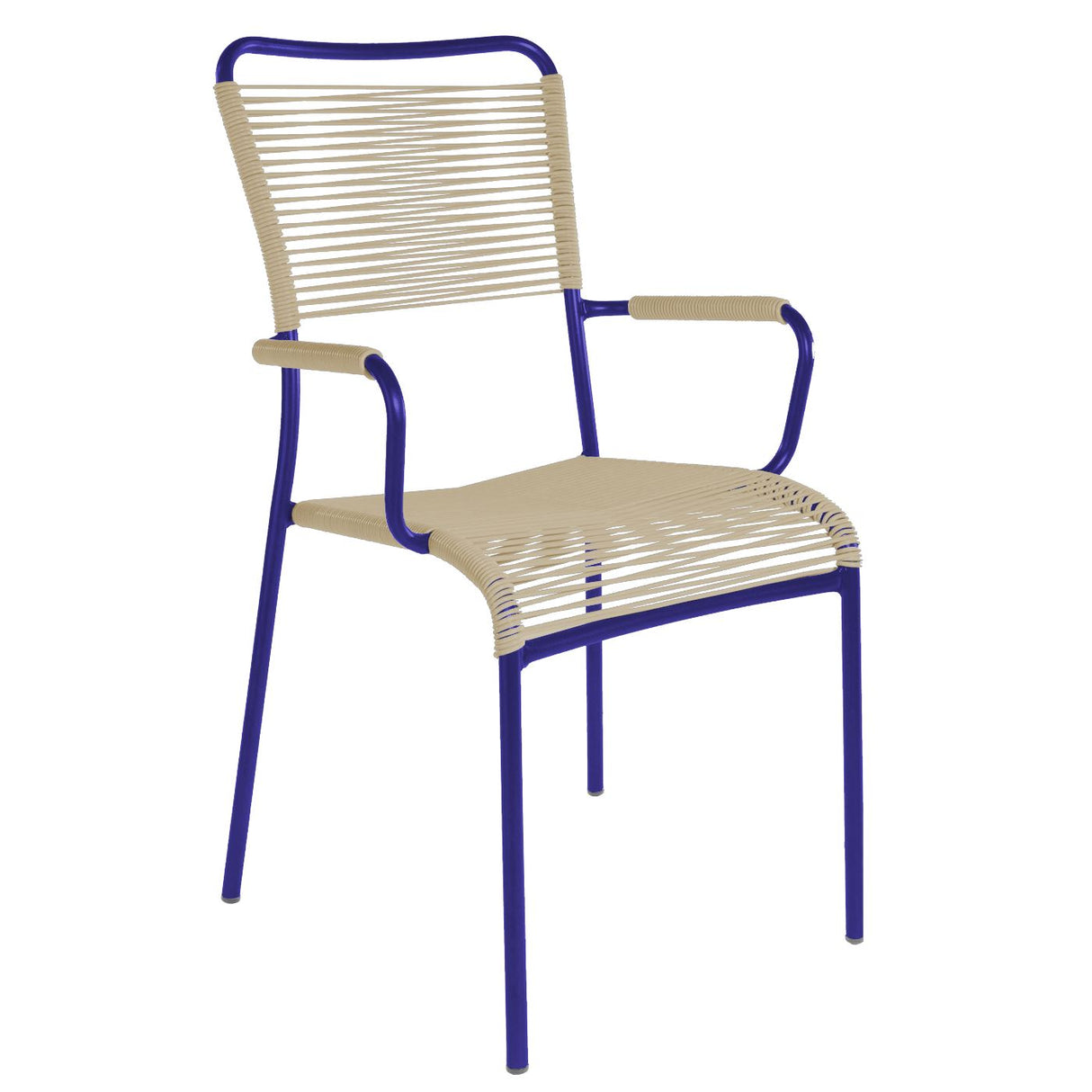 Schaffner Mendrisio Fauteuil repas Spaghetti Bleu 53 Marron pastel 83