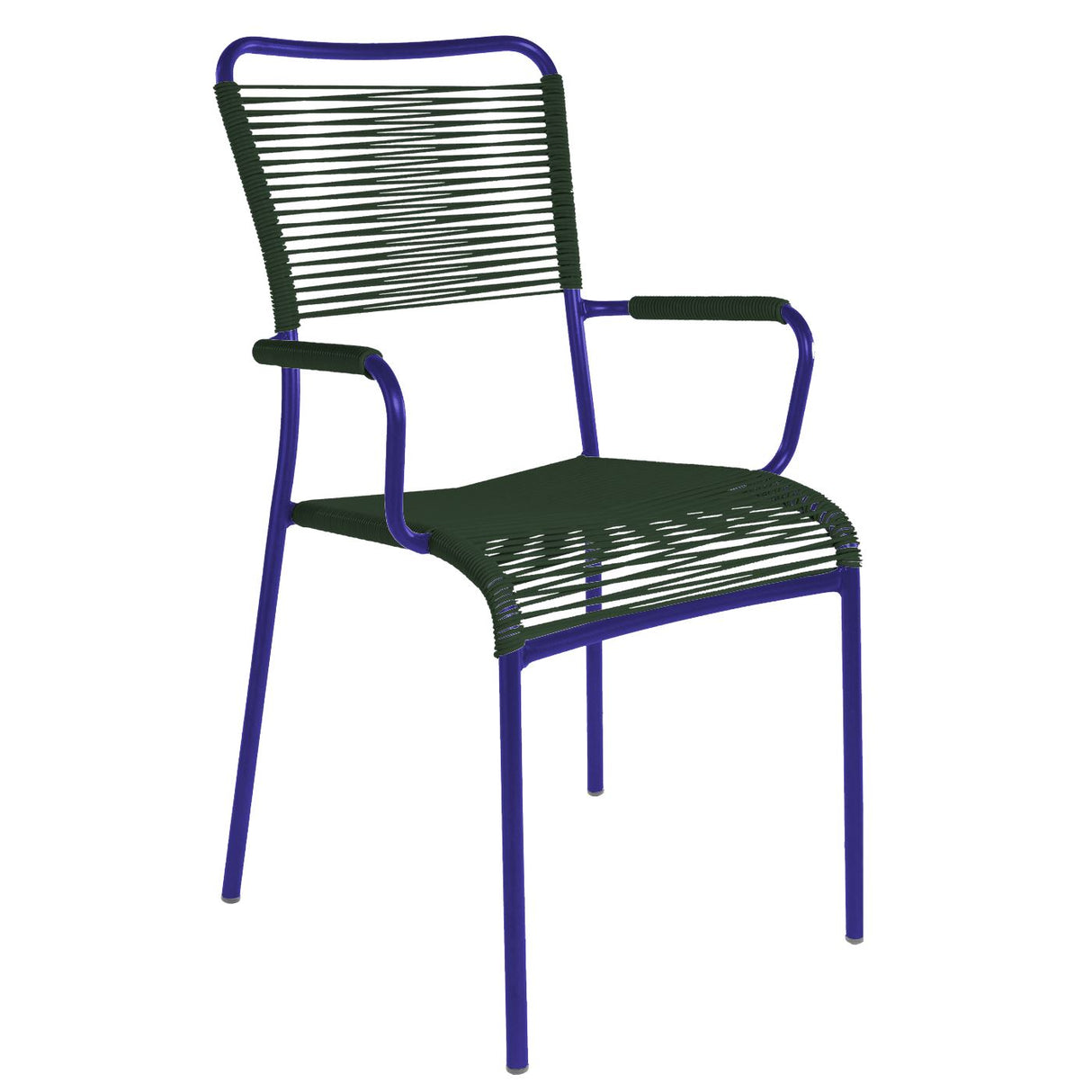 Schaffner Mendrisio Fauteuil repas Spaghetti Bleu 53 Vert sapin 66