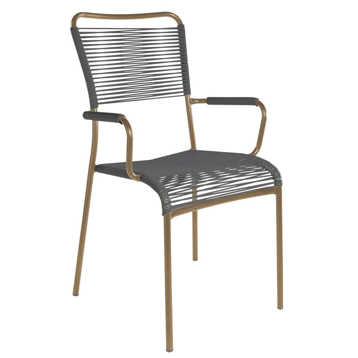 Schaffner Mendrisio Fauteuil repas Spaghetti Champagne 85 Anthracite 77