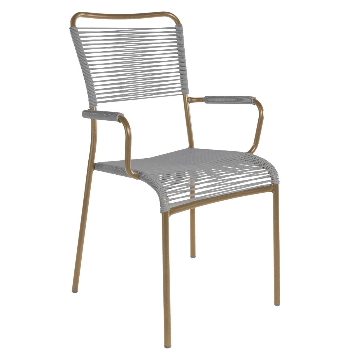 Schaffner Mendrisio Fauteuil repas Spaghetti Champagne 85 Gris Argent 78